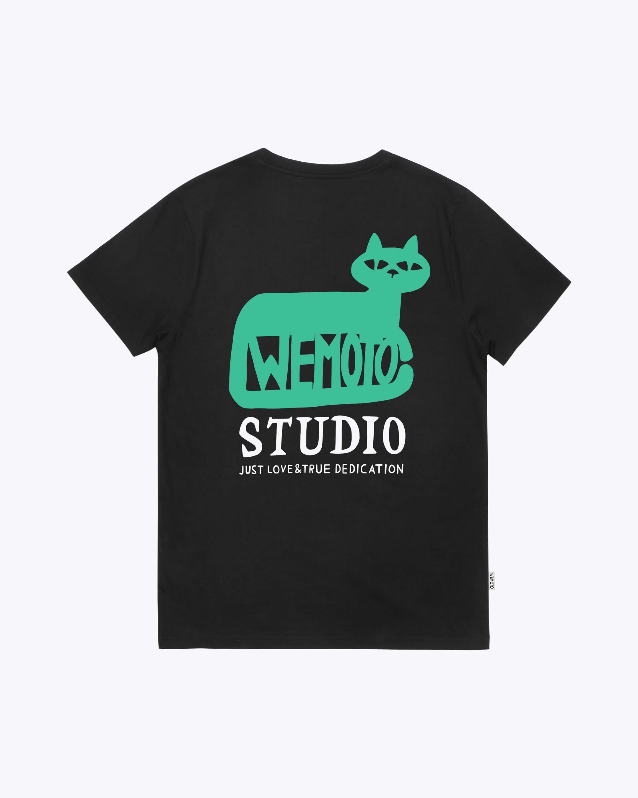 Wemoto Cat Tee - Printed Artwork T-Shirt Herren schwarz